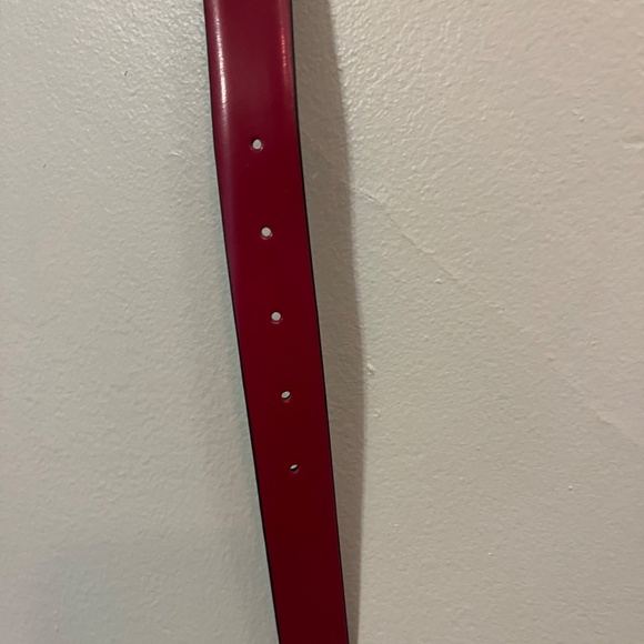 Emporio Armani Red Brushed Leather / Black Reversible Belt  display picture 3